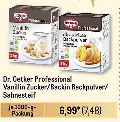 Dr. Oetker Professional Vanillin Zucker/Backin Backpulver/Sahnesteif