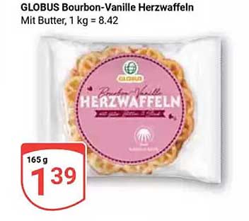 GLOBUS Bourbon-Vanille Herzwaffeln