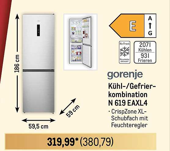 gorenje Kühl-/Gefrierkombination N 619 EAXL4