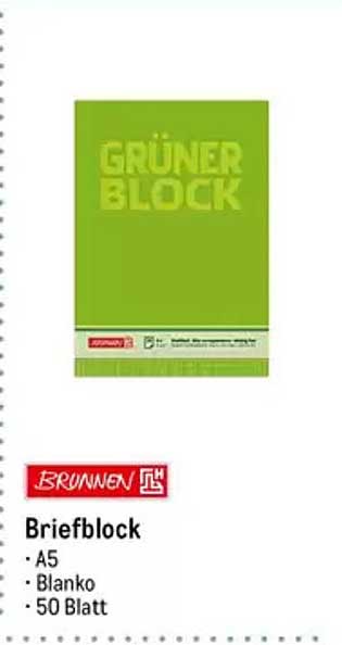 GRÜNER BLOCK  
BRIEFBLOCK  