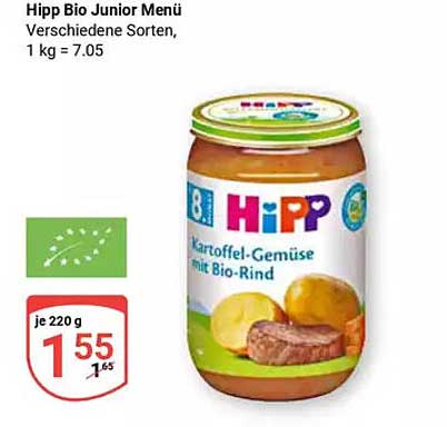 Hipp Bio Junior Menü