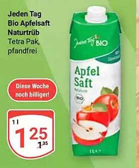 Jeden Tag Bio Apfelsaft Naturtrüb