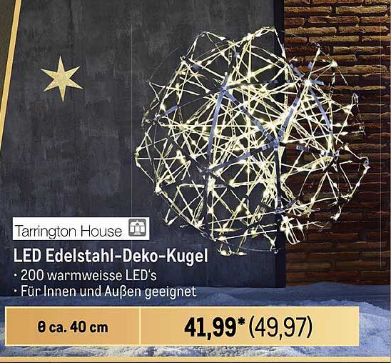 LED Edelstahl-Deko-Kugel