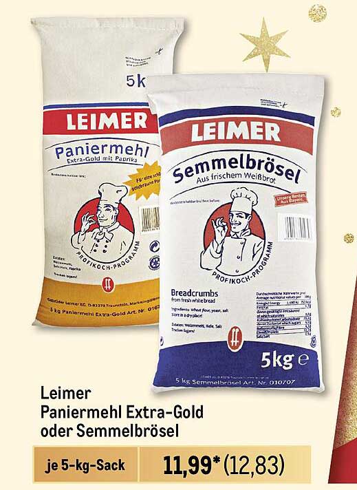 Leimer Paniermehl Extra-Gold oder Semmelbrösel