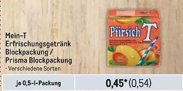 Mein-T Erfrischungsgetränk Blockpackung / Prisma Blockpackung