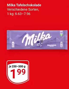 Milka Tafelschokolade