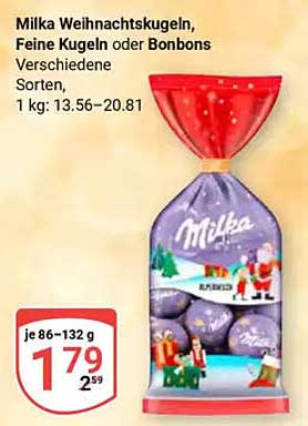 Milka Weihnachtskugeln, Feine Kugeln oder Bonbons