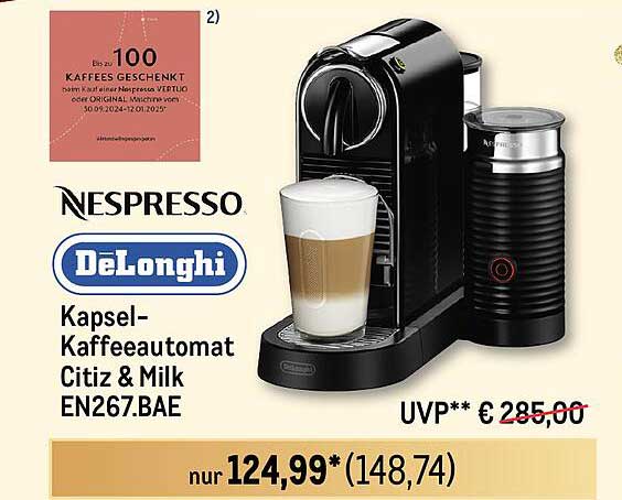 NESPRESSO DeLonghi Kapsel-Kaffeeautomat Citiz & Milk EN267.BAE