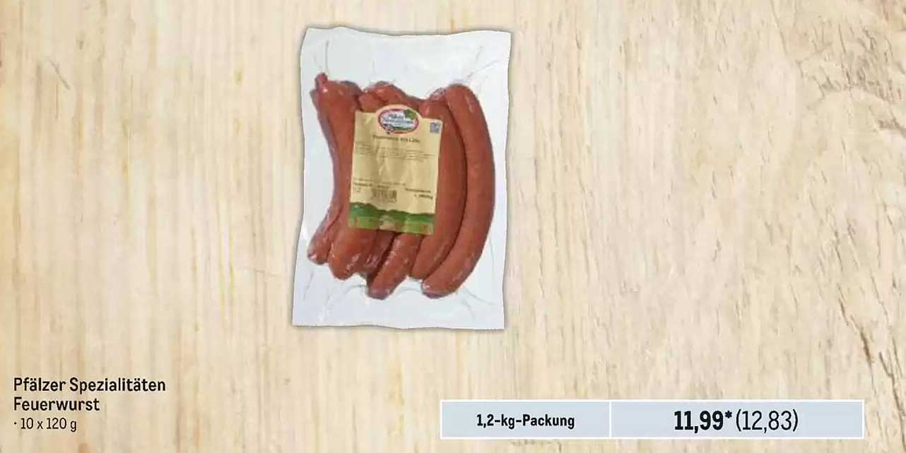 Pfälzer Spezialitäten Feuerwurst