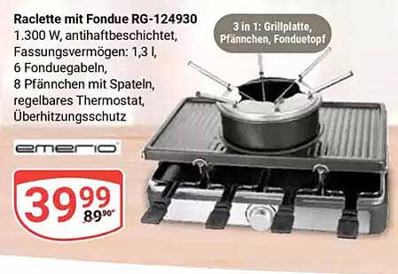 Raclette mit Fondue RG-124930