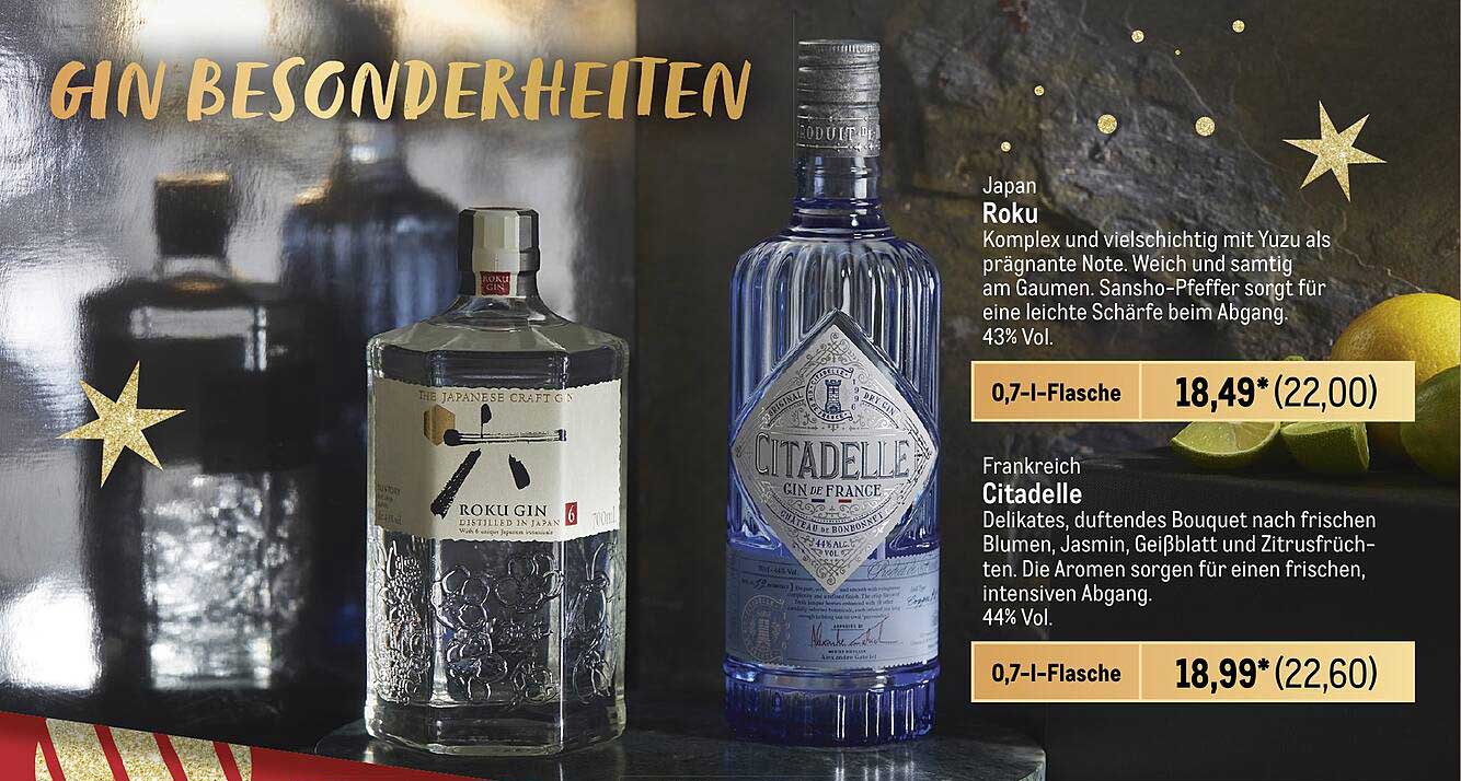 Roku Gin  
Citadelle Gin