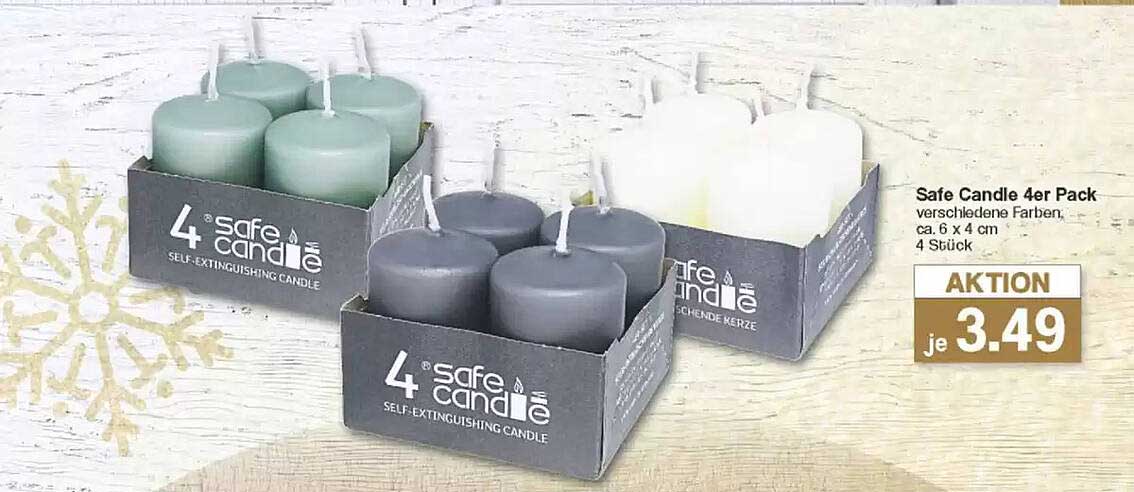 Safe Candle 4er Pack