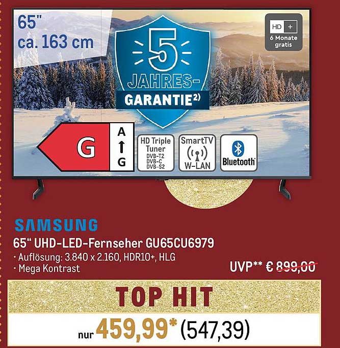 Samsung 65" UHD-LED-Fernseher GU65CU6979