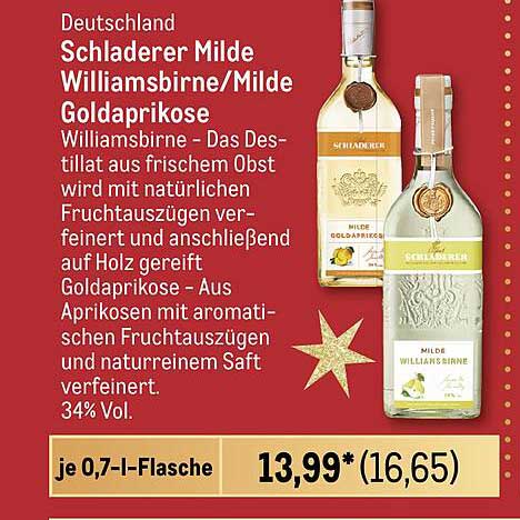 Schladerer Milde Williamsbirne/Milde Goldaprikose