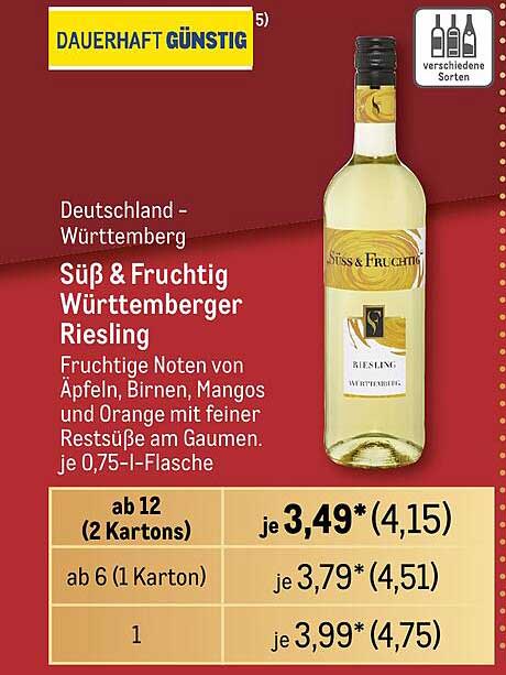 Süß & Fruchtig Württemberg Riesling