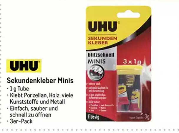 UHU Sekundenkleber Minis