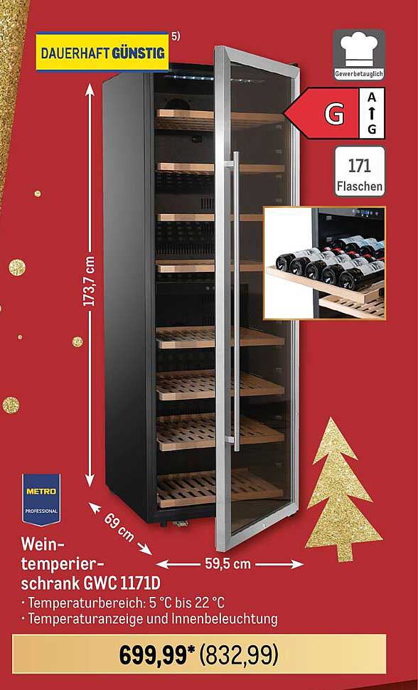 Wein-temperierschrank GWC 1171D