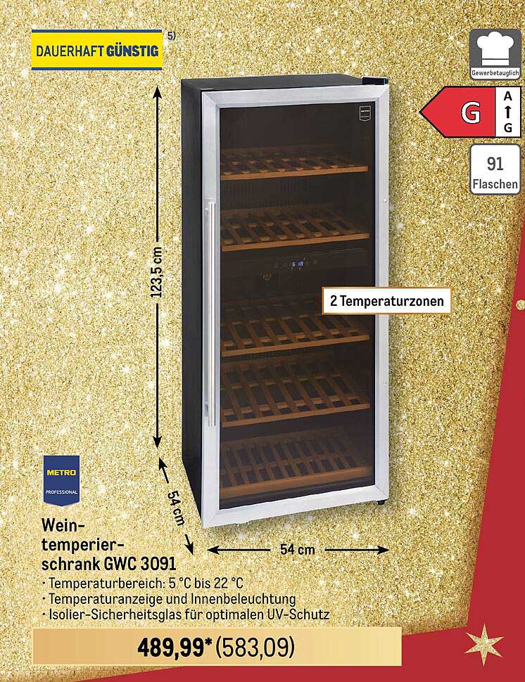 Wein-temperierschrank GWC 3091