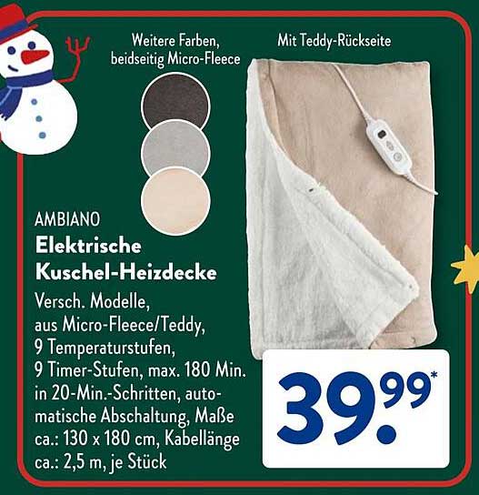 AMBIANO Elektrische Kuschel-Heizdecke