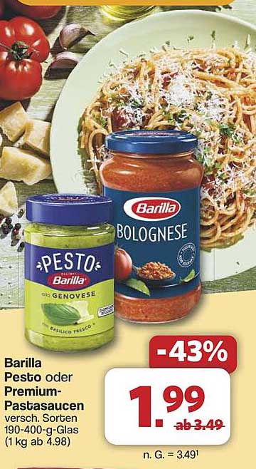 Barilla Pesto oder Premium-Pastasaucen