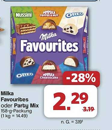 Milka Favourites oder Party Mix