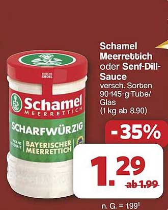 Schamel Meerrettich oder Senf-Dill-Sauce