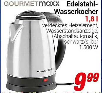 GOURMETmaxx Edelstahl-Wasserkocher