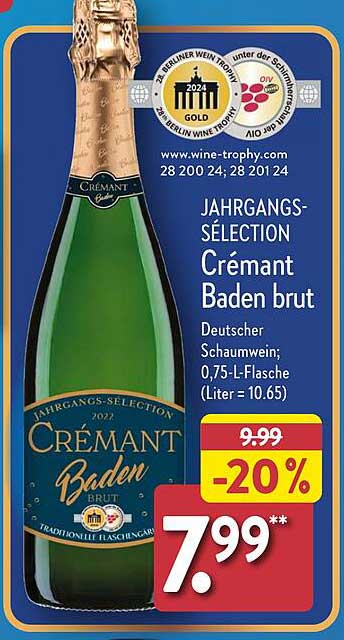 JAHRGANGS-SÉLECTION Crémant Baden brut