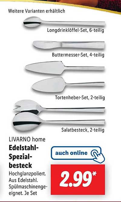 LIVARNO home Edelstahl-Spezialbesteck