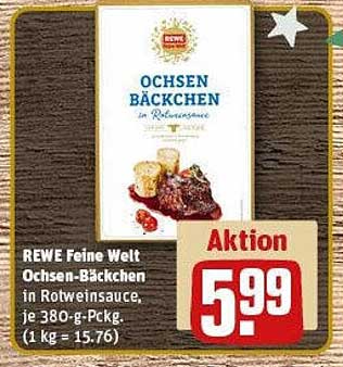 REWE Feine Welt Ochsen-Bäckchen in Rotweinsauce