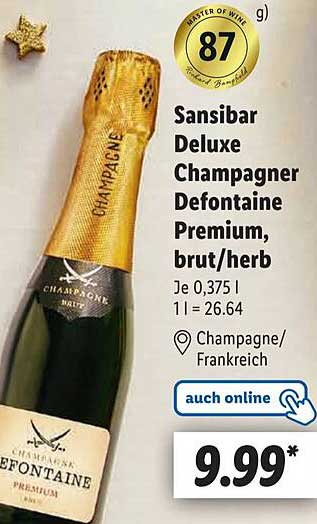 Sansibar Deluxe Champagner Defontaine Premium, brut/herb