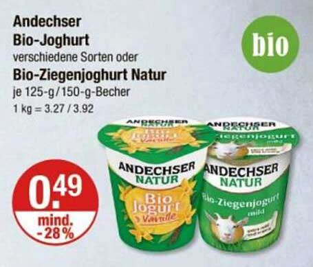 Andechser Bio-Joghurt oder Bio-Ziegenjoghurt Natur