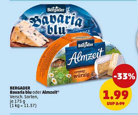 Bergader Bavaria blu oder Almzeit