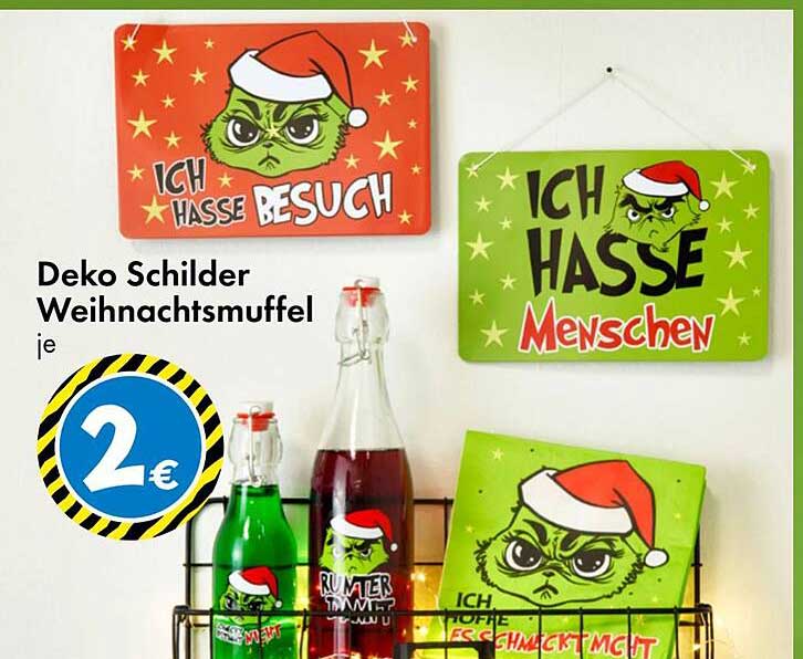 Deko Schilder Weihnachtsmuffel