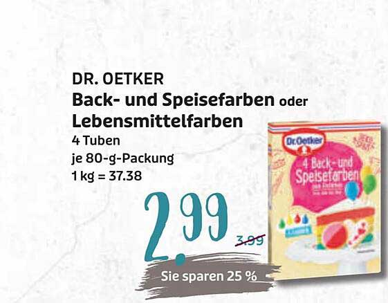 DR. OETKER Back- und Speisefarben oder Lebensmittelfarben