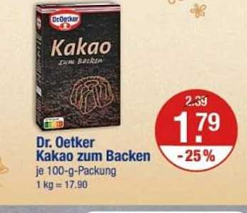 Dr. Oetker Kakao zum Backen