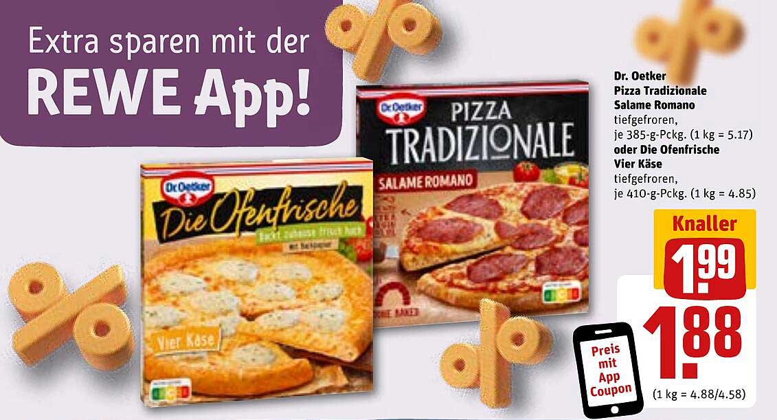 Dr. Oetker Pizza Tradizionale Salame Romano  
Die Ofenfrische Vier Käse