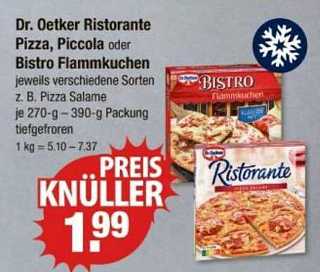 Dr. Oetker Ristorante Pizza, Piccola oder Bistro Flammkuchen