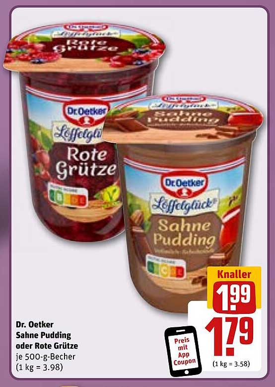 Dr. Oetker Sahne Pudding oder Rote Grütze