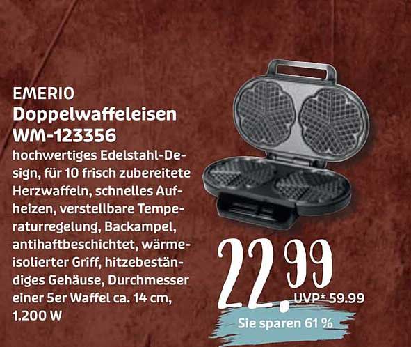 EMERIO Doppelwaffeleisen WM-123356