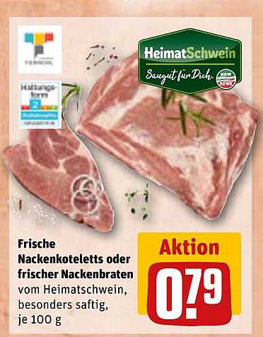 Frische Nackenkoletlets oder frischer Nackenbraten