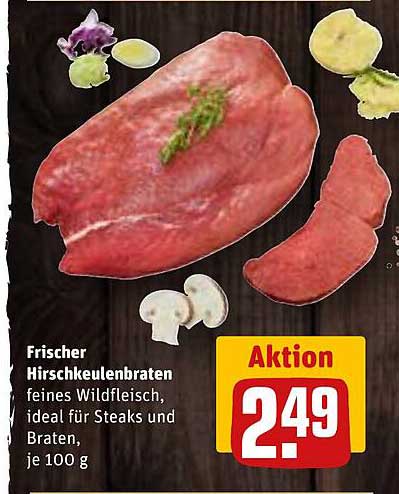 Frischer Hirschkeulenbraten