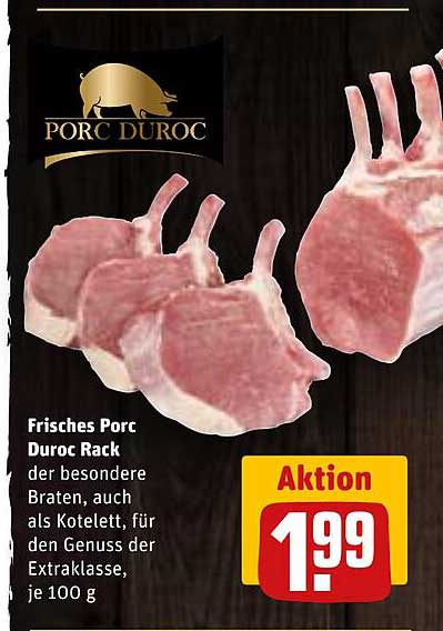 Frisches Porc Duroc Rack