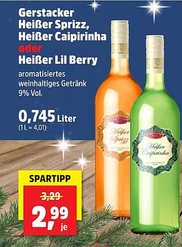 Gerstacker Heißer Sprizz, Heißer Caipirinha oder Heißer Lil Berry