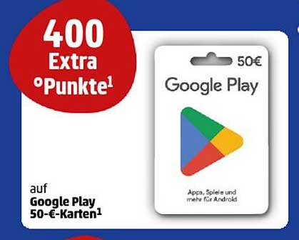 Google Play 50-€-Karten