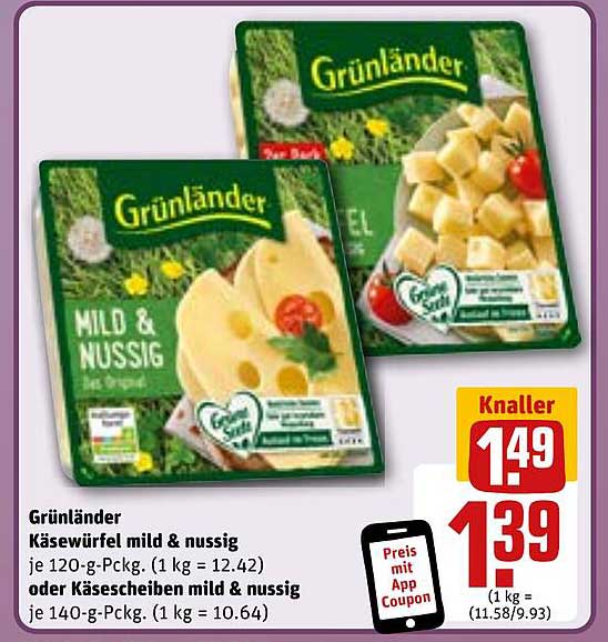 Grünländer Käsewürfel mild & nussig