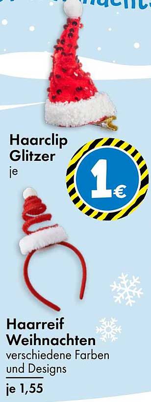 Haarclip Glitzer  
Haarreif Weihnachten