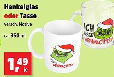 Henkelglas oder Tasse