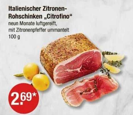 Italienischer Zitronen-Rohschinken „Citrofino“