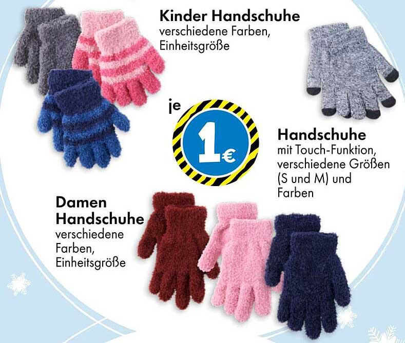 Kinder Handschuhe  
Damen Handschuhe  
Handschuhe mit Touch-Funktion